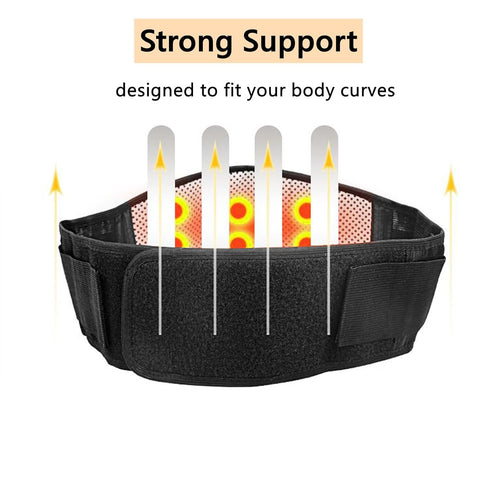Heating Lower Back Brace for Pain Relief – Adjustable Magnetic Therapy Waist Belt Wrap for Herniated Disc, Sciatica,