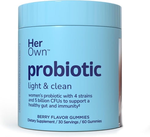 her own Probiotic & Prebiotic Gummy, 60 Gummies, Supports Digestive Health & Immune Health, Vegan, 5 Billion CFUs