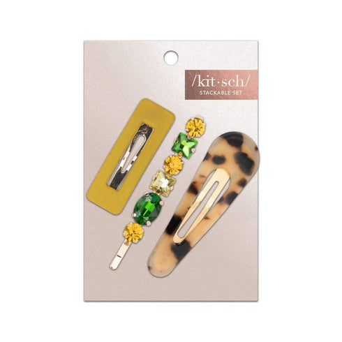 Kitsch Stackable Hair Clips for Women, Fashion Acrylic Hair Accessories, Large Hair Clip for Thick & Thin Hair, 3pcs