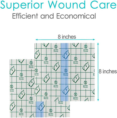 Dialysis Catheter Shower Cover 8"x8", Waterproof Protector for PD Chest Catheter, Pack of 25