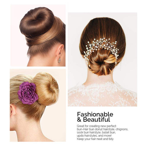 Kitjans Extra Hair Donut Bun Maker for Kids, 2PCS Ring Style Small Bun Shaper, Suitable for Short Thin Hair