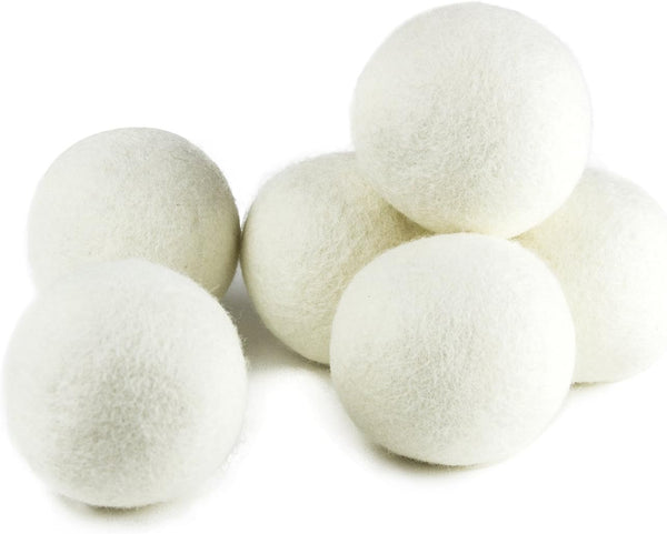 (Upgraded) SnugPad XL Size Wool Dryer Balls - 100% Organic New Zealand Wool, Baby Safe & Hypoallergenic, 6 Count