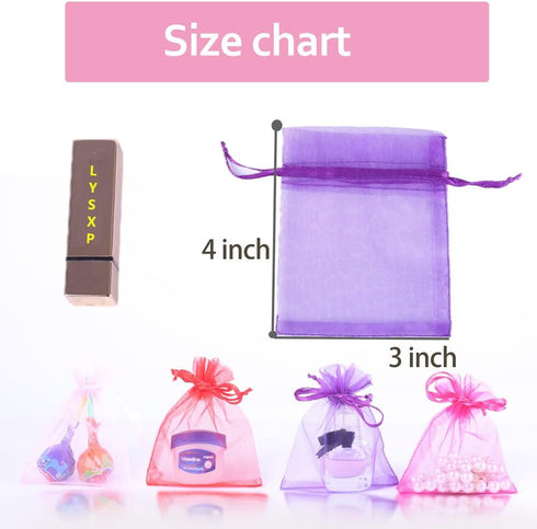 LYSXP Organza Bags 3×4 Inches, 100 Pcs Small Jewelry Favor Pouches for Christmas, Wedding, Birthday Party (Mixed Color)