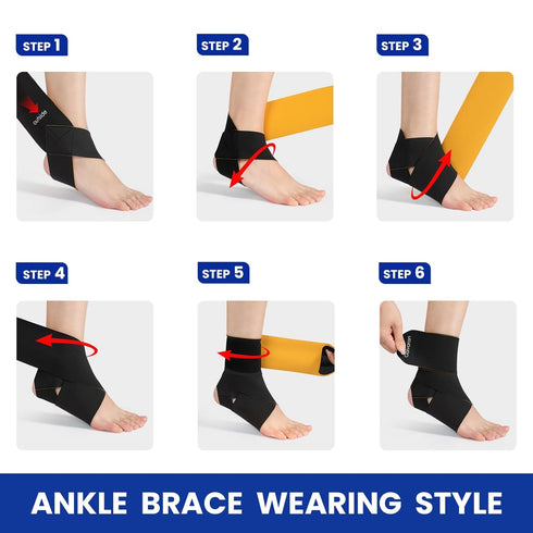 Galvaran Ankle Support Brace, Adjustable Compression Ankle Brace for Sports Protection, Breathable Polyester, One Size
