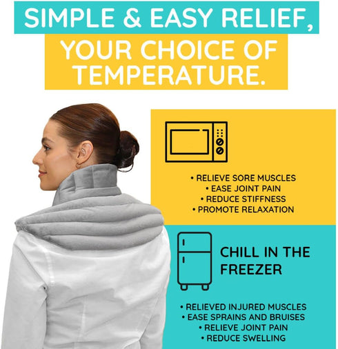 Pack 1 Pack Heating Pad Solutions Microwavable Heating Pads - Neck & Shoulder Relaxer for Upper Back & Neck - Reusable