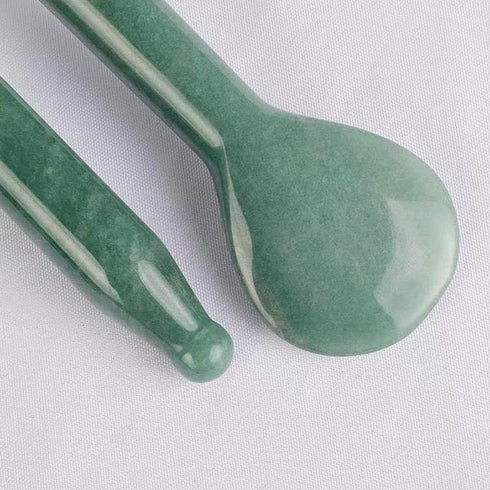 Jade Gua Sha Massage Tool, Natural Green Gua Sha for Anti Aging Facial Skin SPA