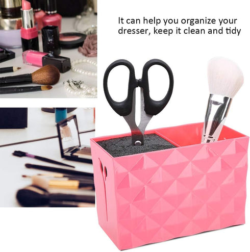 Shear Holder for Groomer, Large Capacity Hairdressing Tools Storage Case, Red Double Case for Scissors Combs Clips