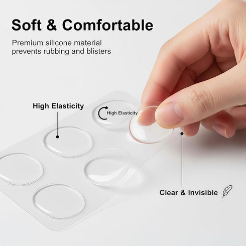 VASANA 36PCS Round Shape Soft Silicone Gel Adhesive Heel Grips Pads Liner Anti Slip Non-Slip Stickers Anti-wear Insole