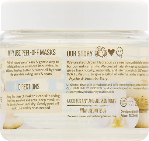 Urban Hydration Skincare Nourish & Rehydrate Castor & Shea Facial Peel-off Mask - 6.7 Ounce for Hydrating Skin
