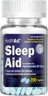 HealthA2Z Sleep Aid 200 Caplets | Diphenhydramine HCl 25mg | Regular Strength Non-Habit-Forming Sleeping Pills