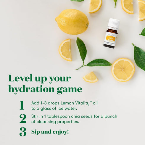 Young Living Vitality Lemon Essential Oil 5ml - 100% Pure, Zesty Citrus Flavor for Culinary Delights - Brighten Your