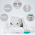 Contact Lens Case with Cleaner Washer, Portable Cute Eye Contacts Colored Lenses Applicator Remover Tool Kit with Mirror Solution Bottle Travel Size for Daily Outdoor (Square, Silver)