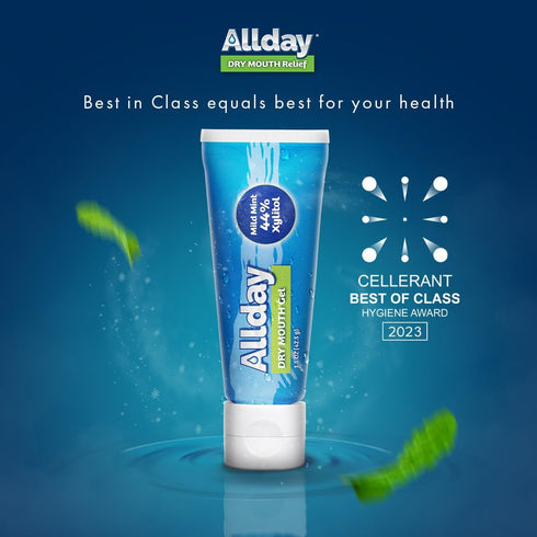 Allday Dry Mouth Gel, Maximum Strength Xylitol, Fast Acting, Non-Acidic, 2 Tubes Inside One Box