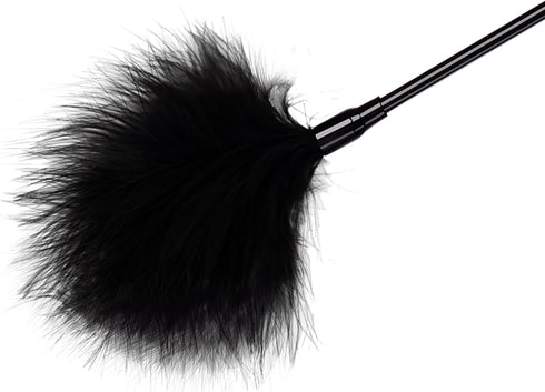 Heart-Shaped Flirting Feather Hand Pat - Black