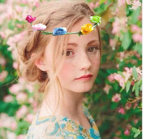 Kaptin 20 Pack Multicolor Flower Crown Headband - Women Girl Fashion Floral Garland for Festival, Wedding Party