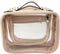Traveling Toiletry Case, Large Clear Cosmetics Makeup Bag Dimensions | LxWxH:10” x 4.5” x 8” (Beige, Medium)