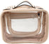 Traveling Toiletry Case, Large Clear Cosmetics Makeup Bag Dimensions | LxWxH:10” x 4.5” x 8” (Beige, Medium)