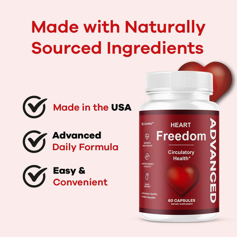 LIVORKA 60 1 Heart Freedom - Heart Freedom Capsules, Official Pills All Natural Ingredients - Maximum Strength, Premium
