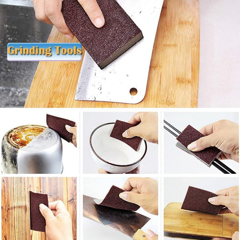 AKOAK 5 Pcs Emery Sponge | Sand Abrasive Brush for Polishing Furniture and Cleaning Pots and Pans