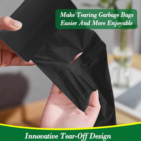 Hommaly 2.6 240 6-10 2-2.6 Gallon pcs Small Black Trash Bags, Strong Garbage Bags, Bathroom Trash Can Bin Liners
