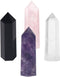 Healing Crystal Wands, 2" Amethyst, Rose Quartz, Clear Quartz, Black Obsidian, 6 Faceted Reiki Chakra Stones