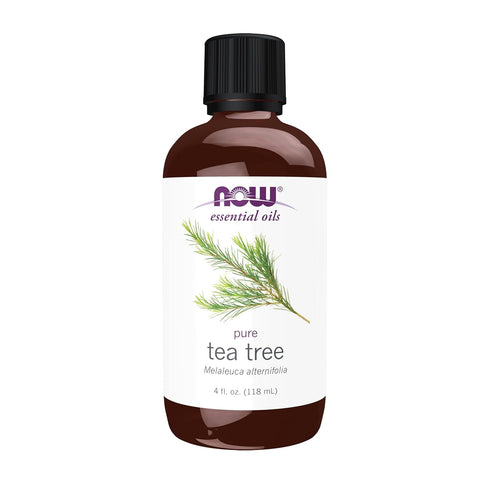 NOW Foods Tea Tree Oil, 100% Pure Cleansing Aromatherapy, Vegan, 4-Ounce, Steam Distilled, Child Resistant Cap