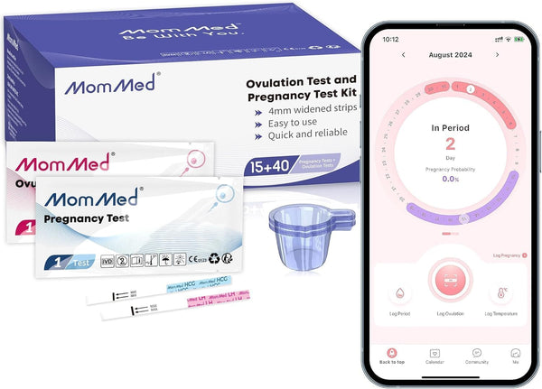 MomMed Ovulation Test Kit (HCG15-LH40), 15 Pregnancy & 40 Ovulation Test Strips