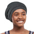 Silky Lined Satin Bonnet with Adjustable Elastic Band for Teens and Toddlers, Gray