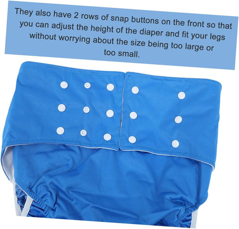 LOORGVEL 2Pcs Reusable Adult Cloth Diapers Adjustable Leakproof Washable Nappies for Men Women Elderly Breathable Soft