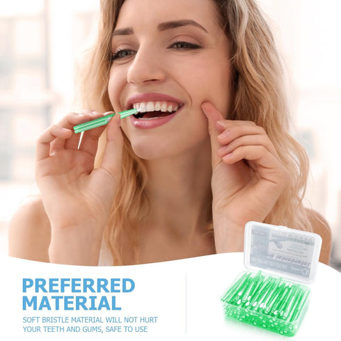 60PCS Floss Brush Adult Interdental Brush - Push-Pull Type Tooth Cleaning Tool for Oral Hygiene