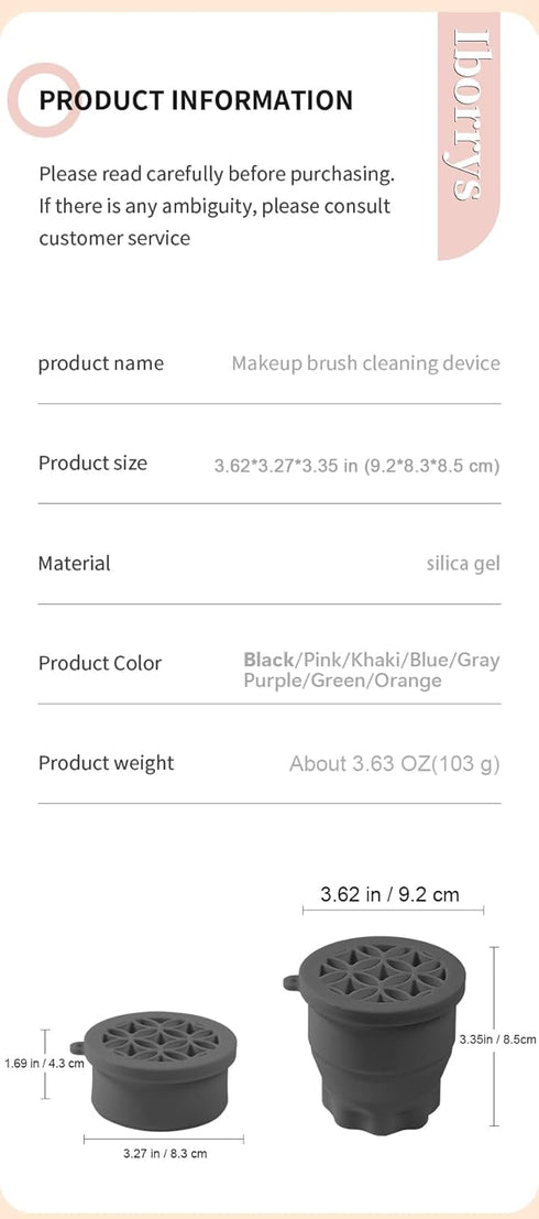 Makeup Brush Silicone Cleaning Cup, Portable Foldable Silicone Makeup Brush Holder, 2-in-1 Design for Cleaning and