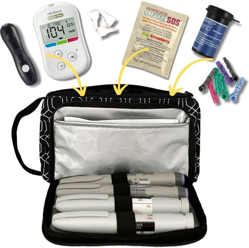 Pack Sugar Medical Insulated Diabetes Insulin Pen Case Organizer Diabetic Travel Bag for Insulin Pens, Glucose Meter