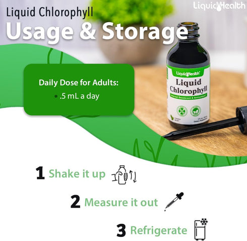 LIQUIDHEALTH Liquid Chlorophyll Drops | Internal Deodorizer, Antioxidants, Liver Detox & Immune Support | Vegan, Non-GMO