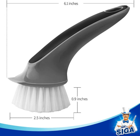 Pack 2 MR.SIGA Pot and Pan Cleaning Brush, Dish Brush for Kitchen