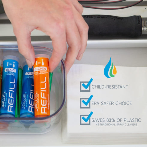 Pack. 2 JAWS Kitchen Cleaner Refill Includes Refill Pods. Refillable Cleaning Supplies.