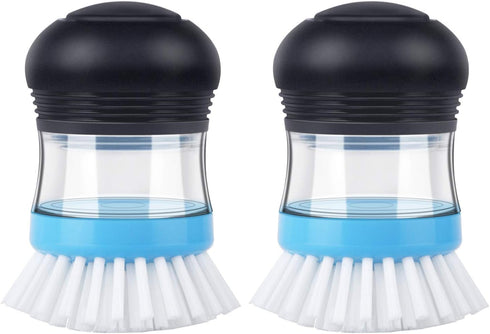 MR.SIGA Soap Dispensing Palm Brush, Kitchen Brush for Dish Pot Pan Sink