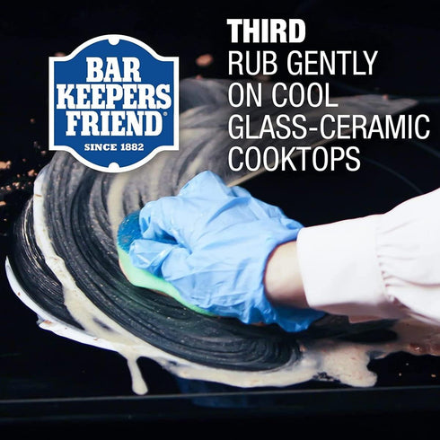 Bar Keepers Friend Cooktop Cleaner + Scraper + Dish Fish, Multipurpose Liquid Stovetop Cleanser for Glass & Ceramic
