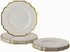 SILVER SPOONS Elegant Disposable Plates - (10 pc) Heavy Duty Salad Plates 8.25”, Fine Dining Plastic Dishes, Ivory/Gold