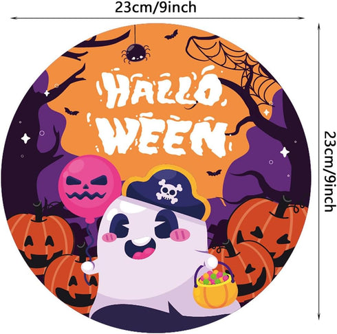 XnxnzhHo 24 9" Halloween Paper Plates, PCS Disposable Dinner Plate, Cute Ghost Design, for Halloween Party Supplies