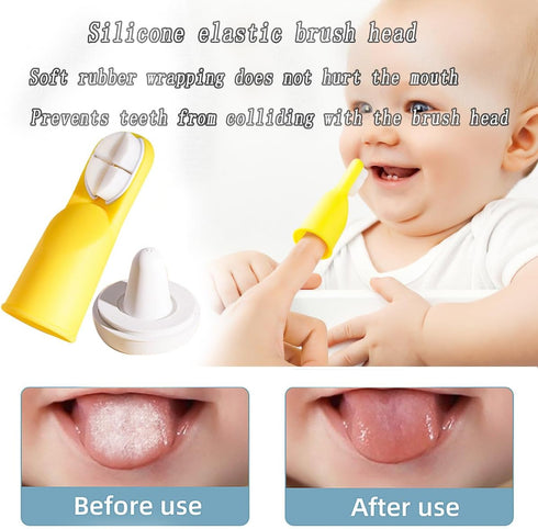 Finger Toothbrush for Toddlers 1-3, Soft Silicone Infant Oral Cleaner with Travel Case, 2 Pcs