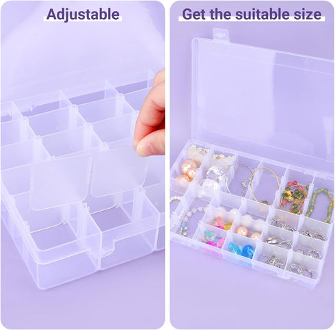 Nail Organizer Storage Box, 36 Grids Rhinestone Container, Clear Acrylic Press Fake Nail Tip Craft Art Accessories