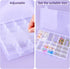 Nail Organizer Storage Box, 36 Grids Rhinestone Container, Clear Acrylic Press Fake Nail Tip Craft Art Accessories