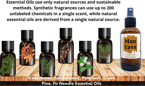 Rustic Man Cave Spray, Men's Room Spray with Natural Essential Oils, In The Woods Scent (4 FL OZ)
