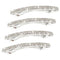 Small Sparkly Rhinestone Hair Clips, Silver Metal Rectangular Spring Barrettes for Women and Girls