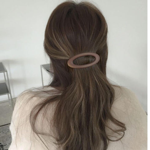 Large Hair Barrettes for Women, Matte Ellipse for Thin Hair, French Barrette Cute Styling Clips Non Slip Vintage