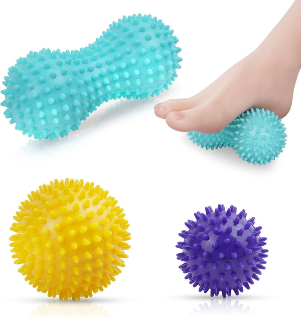 URAQT Spiky Massage Ball, 3 Pack Hard Spiky Massage Ball Roller Set, Professional