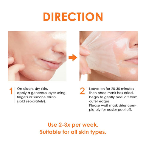 Peel Off Face Mask Vitamin C, Blackhead Remover Mask, Gentle Exfoliating Poreless Deep Cleanse Mask for Face and Neck