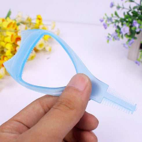 yueton 2pcs 3 in 1 Upper Lower Lash Makeup Eyelash Tool, Mascara Applicator Guide, Cosmetic Comb