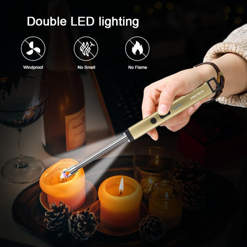 ARECTECH Electric Candle Lighter, Rechargeable USB Arc Lighter for Candle, Camping, Cooking, Christmas Gifts