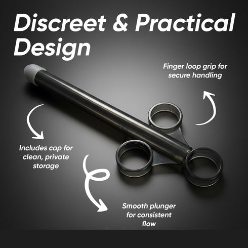 Trinity Vibes XL Lubricant Launcher Large Capacity Lube Applicator with Cap & Finger Loops One-Handed Lube Injector